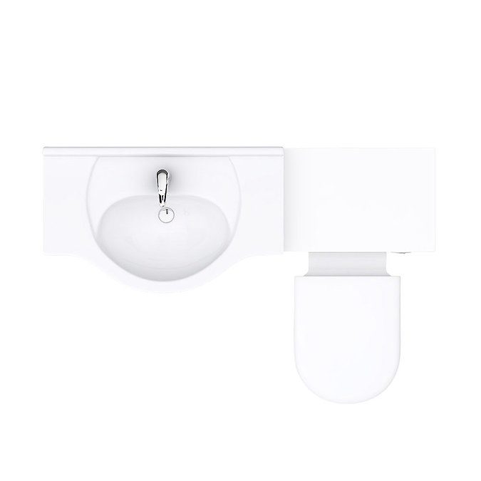 Cove 1250mm Vanity Unit Bathroom Suite + Tap (High Gloss White - Depth 330mm)  Newest Large Image