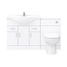 Cove 1320mm Vanity Unit Suite + Tap (High Gloss White - Depth 330mm)  additional Large Image