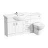 Cove 1520mm Vanity Unit Bathroom Suite (High Gloss White - Depth 330mm)  Feature Large Image