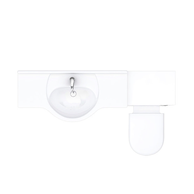Cove 1520mm Vanity Unit Bathroom Suite (High Gloss White - Depth 330mm)  Newest Large Image