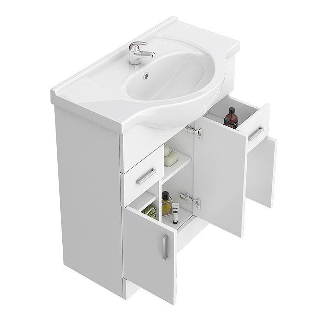 Cove 2070mm Bathroom Furniture Pack (High Gloss White - Depth 330mm)  Profile Large Image