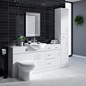 Cove Gloss White Bathroom Cupboard with Chrome Handles - 250mm Wide x 300mm Deep