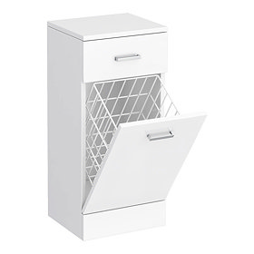 Cove 350x300mm White Laundry Basket Large Image