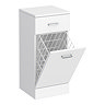 Cove 350 x 330mm White Laundry Basket with Chrome Handles