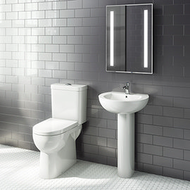 Cove 4 Piece Bathroom Suite (Comfort Height Toilet w. Basin) Medium Image