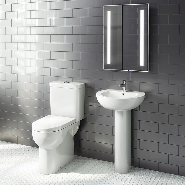 Cove 4 Piece Bathroom Suite (Comfort Height Toilet w. Basin) Large Image