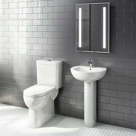 Cove 4 Piece Bathroom Suite (Comfort Height Toilet w. Basin) Large Image