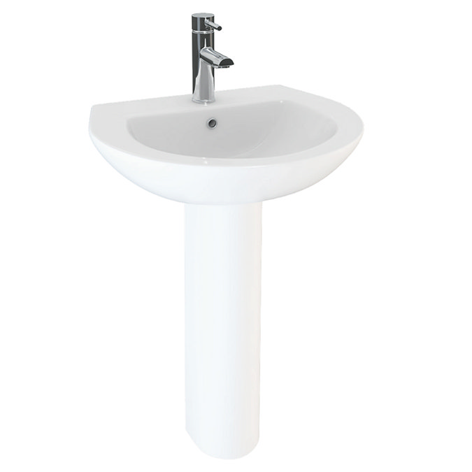 Cove 4 Piece Bathroom Suite (Low Level Toilet incl. Lever Cistern w. Basin)  In Bathroom Large Image