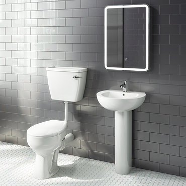 Cove 4 Piece Bathroom Suite (Low Level Toilet incl. Lever Cistern w. Basin)  Profile Large Image