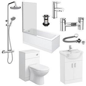 Cove Complete Modern Bathroom Package (Inc. Standard Shower Bath) Large Image