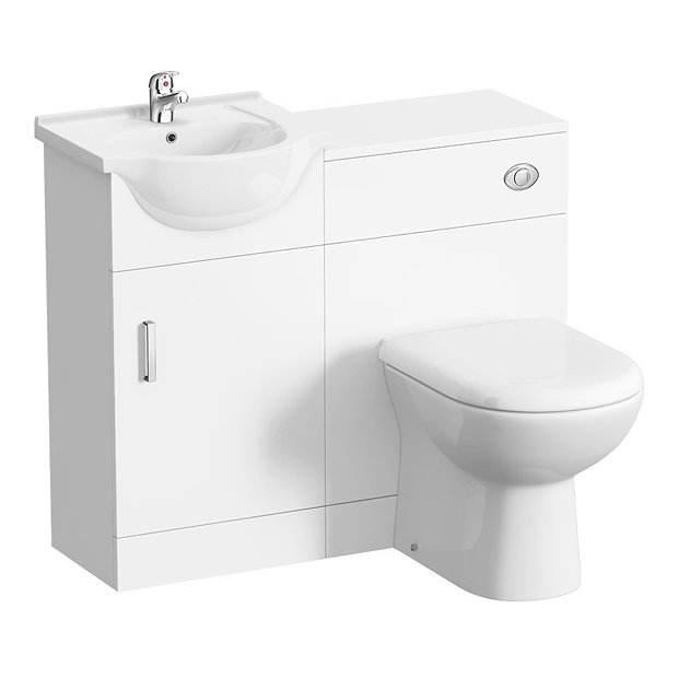 Cove 950mm Cloakroom Vanity Unit Suite + Basin Mixer (Gloss White ...