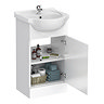 Cove 950mm Cloakroom Vanity Unit Suite + Basin Mixer (Gloss White - Depth 300mm)  In Bathroom Large 