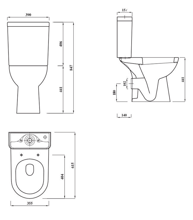 Cove Comfort Height Close Coupled Pan + Cistern
