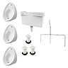 Cove Concealed Urinal Pack with 3 x 400mm Urinal Bowls + Plastic Cistern Large Image