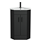 Cove Corner Vanity Unit - Matt Black - 590mm with Matt Black Handles