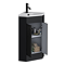 Cove Corner Vanity Unit - Matt Black - 590mm with Matt Black Handles