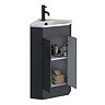 Cove Corner Vanity Unit - Matt Black - 590mm with Matt Black Handles