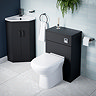Cove Corner Vanity Unit - Matt Black - 590mm with Matt Black Handles