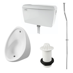 Cove Exposed Urinal Pack with 1 x 400mm Urinal Bowl + Plastic Cistern Large Image