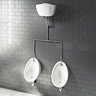 Cove Exposed Urinal Pack with 2 x 500mm Urinal Bowls + Ceramic Cistern Large Image