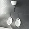 Cove Exposed Urinal Pack with 2 x 500mm Urinal Bowls + Ceramic Cistern Large Image