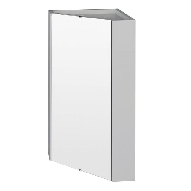 Cove Gloss Light Grey Corner Mirror Cabinet Large Image