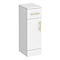 Cove Gloss White Bathroom Cupboard with Brushed Brass Handles - 250mm Wide x 300mm Deep