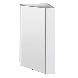 Cove Gloss White Corner Mirror Cabinet Large Image