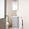 Cove Light Grey Floor Mounted 1-Door Corner Unit Inc. Ceramic Basin  Feature Large Image
