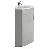 Cove Light Grey Floor Mounted 1-Door Corner Unit Inc. Ceramic Basin Large Image