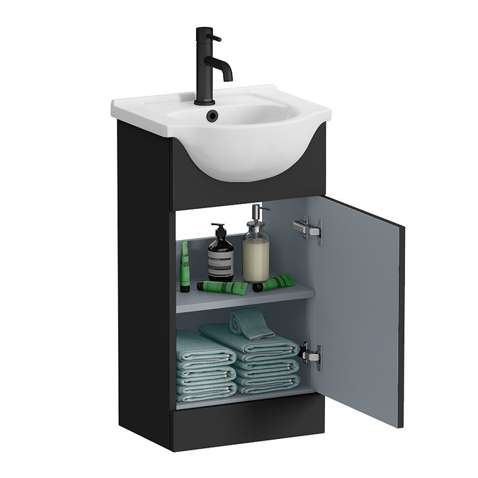 Cove Matt Black 450mm Small Vanity Unit