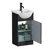 Cove Matt Black 450mm Small Vanity Unit