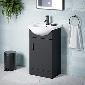 Cove Matt Black 450mm Small Vanity Unit