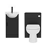 Cove 450mm Matt Black Vanity & WC Toilet Unit Set with Concealed Cistern & Soft-Close Seat