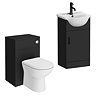 Cove 450mm Matt Black Vanity & WC Toilet Unit Set with Concealed Cistern & Soft-Close Seat