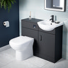 Cove 450mm Matt Black Vanity & WC Toilet Unit Set with Concealed Cistern & Soft-Close Seat