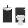 Cove 550mm Matt Black Vanity & WC Toilet Unit Set with Concealed Cistern & Soft-Close Seat