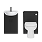 Cove 550mm Matt Black Vanity & WC Toilet Unit Set with Concealed Cistern & Soft-Close Seat