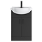 Cove 550mm Matt Black Vanity Unit with Ceramic Basin – 300mm Depth