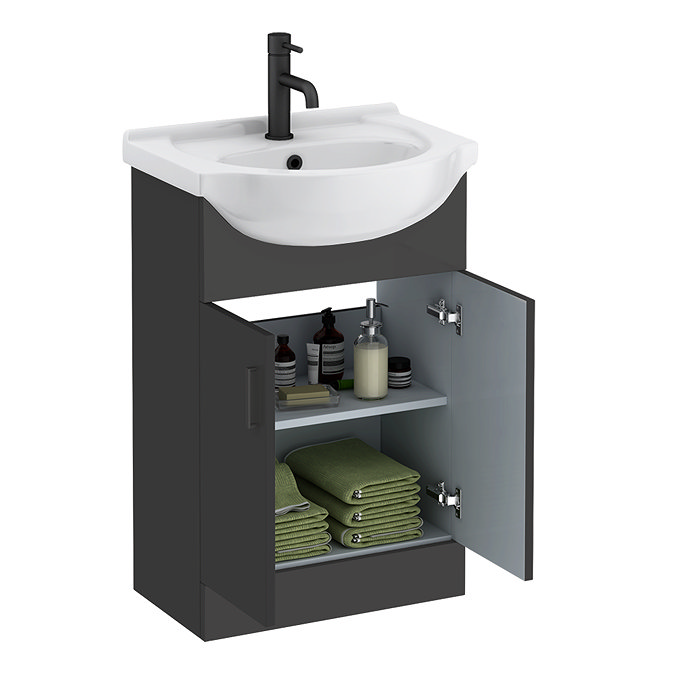 Cove Matt Black 550mm Vanity Unit