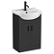 Cove 550mm Matt Black Vanity Unit with Ceramic Basin – 300mm Depth