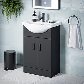 Cove Matt Black 550mm Vanity Unit