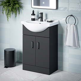 Cove Matt Black 550mm Vanity Unit