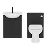 Cove 650mm Matt Black Vanity & WC Toilet Unit Set with Concealed Cistern & Soft-Close Seat