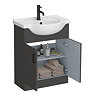 Cove 650mm Matt Black Vanity & WC Toilet Unit Set with Concealed Cistern & Soft-Close Seat