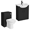 Cove 650mm Matt Black Vanity & WC Toilet Unit Set with Concealed Cistern & Soft-Close Seat
