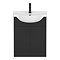 Cove 650mm Matt Black Vanity Unit with Ceramic Basin - 300mm Depth