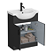 Cove 650mm Matt Black Vanity Unit with Ceramic Basin - 300mm Depth