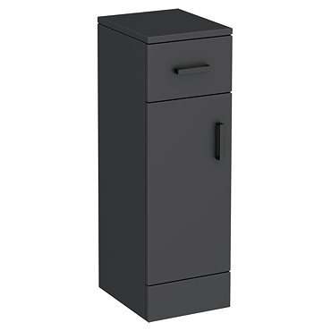Cove Matt Black Bathroom Cupboard – 250mm Wide x 300mm Deep