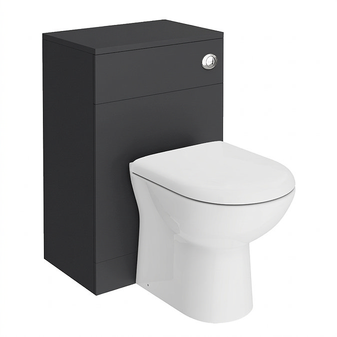 Cove Matt Black WC Toilet Unit Set with Concealed Cistern & Soft-Close Seat - 500mm